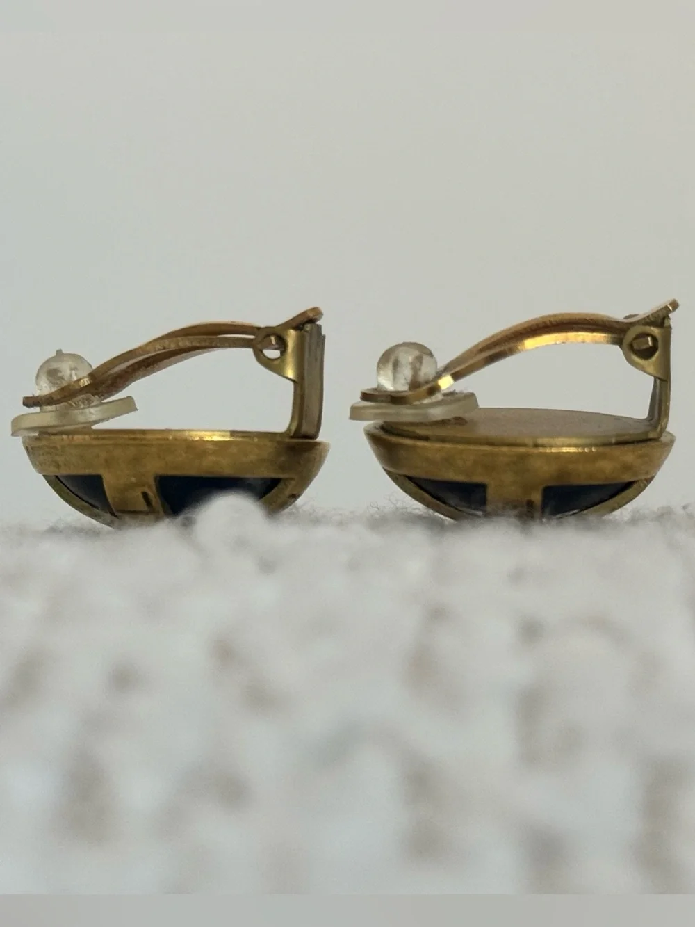 Chanel Vintage Clip-On Earrings Logo Clip-On Gold-Tone Metal